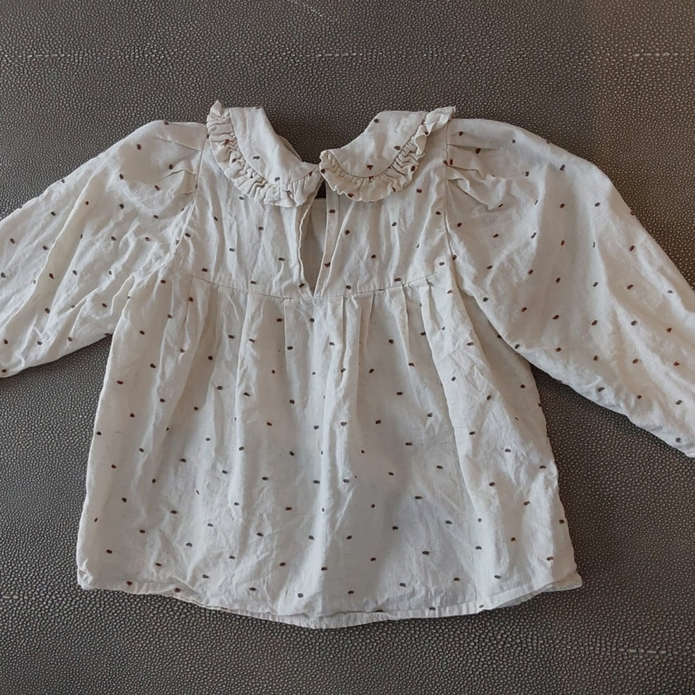 Soor Ploom White Polka Dot Kids Shirt 2y EUC - Picture 4 of 6